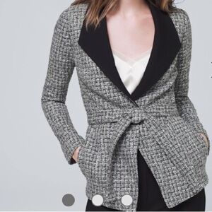 White House black market belted tweed blazer NWT